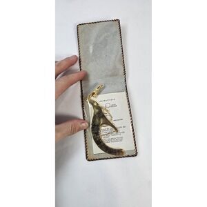 Vintage Brass Pocket Scale Keychain Fish Scale 0-90g 0-4oz w/ Leather Case